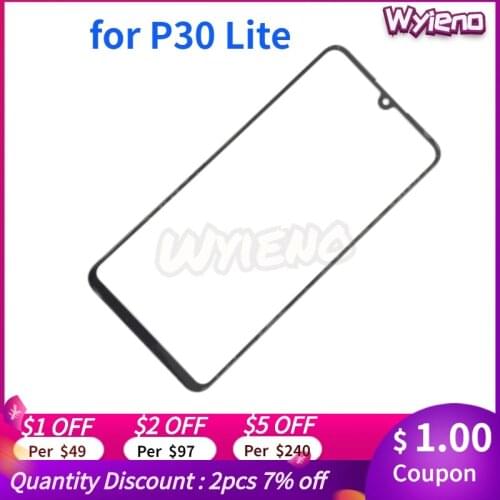 Wyieno 10Pcs/Lot Nova 4E Front Glass Panel For Huawei P30 Lite Glass Lens Screen ( Not Touch Sensor Digitizer )