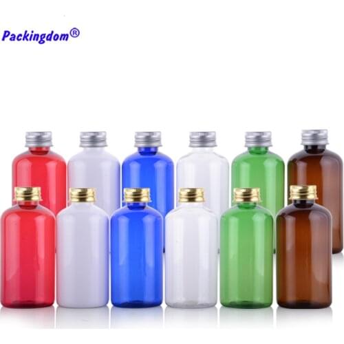 10pcs Plastic Bottle Empty Aluminum Cap Packaging Container Refillable 220ml PET Lotion Bottles Cosmetic Tube Makeup Packing
