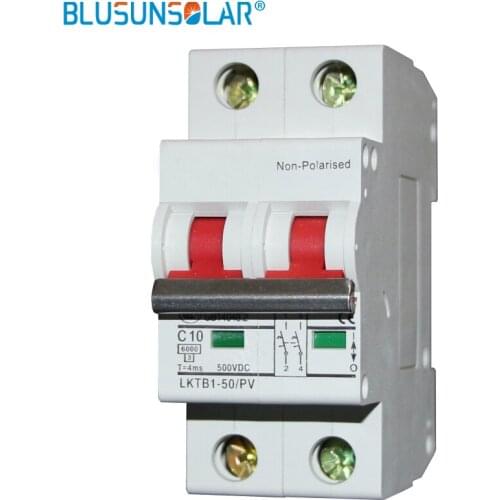 20 Piece/lot 2P DC 500V 63A Circuit Breaker MCB For For Solar Photovoltaic System Din Rail Mount Solar