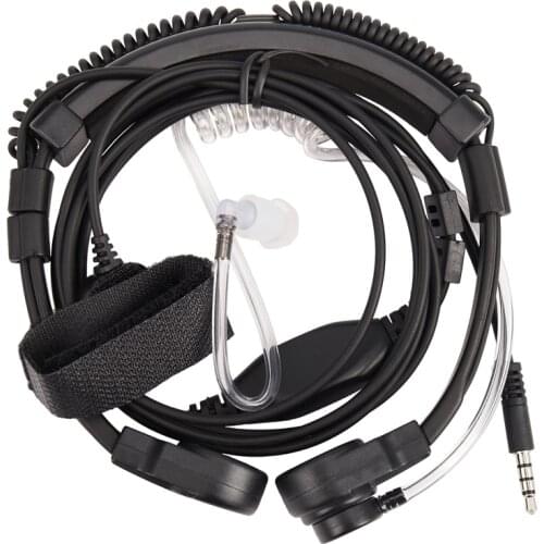 3.5mm Adjustable Throat Mic Microphone Covert Acoustic Tube Earpiece Headset With Finger PTT for iPhone Android Mobile Phone