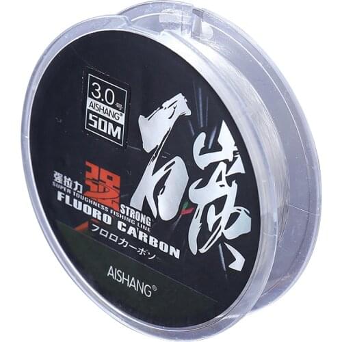 50m 100% Fluorocarbon Fishing Line Monofilament Carp Fishing Sinking Line Abrasion Resistance Japanese Carbon Fiber Leader Line
