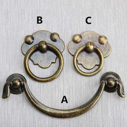 96mm antique brass dresser handles pulls knobs bronze drawer cabinet knobs pulls vintage style furniture drop rings handles