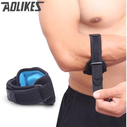 AOLIKES Fitness Elbow Pad Tennis Badminton Coderas Muscle Pressurized Protective Adjustable Men Women Sports Safe Support