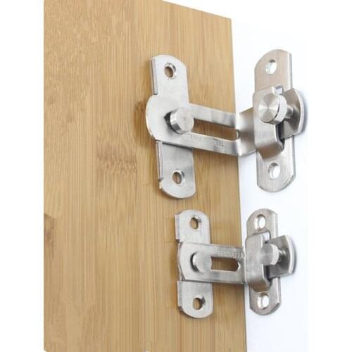 Barrel Bolt Latch Hardware Stainless Steel Anti-theft Cabinet Fitting 90 Degree Door Lock Household Hasp For Window Sliding