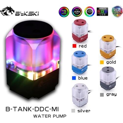 Bykski Mini One-piece Pump&Reservoir Silent Water Pump Tranperant 4M Head 450L/H DDC Pump RGB 5V Water Cooler PC B-TANK-DDC-MI