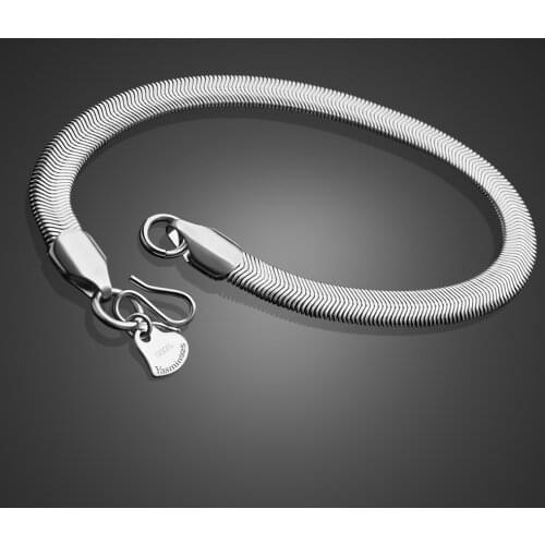 100% 925 Silver Bracelet Men Creative Snake Design Solid Silver Chain 18-20cm Length No Fading Mens Jewelry Party Accessories