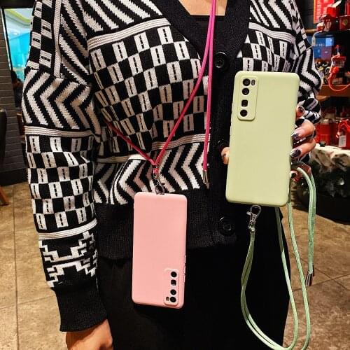 Case With Crossbody Lanyard For Huawei P40 P20 P30 Pro Mate 30 Honor 10i 10 Lite 8X P Smart Z Y9 2019 Rope Shoulder Strap Cover