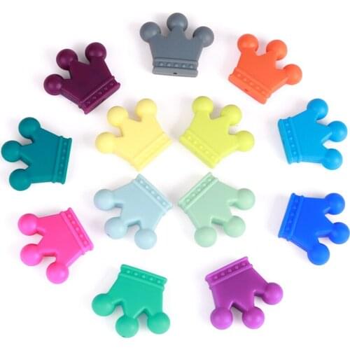 TYRY.HU 1x Silicone Beads Teether Baby Teething Pendant Baby Ring Teether BPA Free Silicone Chew Charms Teething Toys
