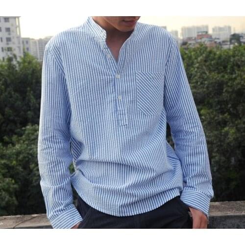 EU Size Fashion Mens Pullover Shirts Long Sleeve Striped Shirt Men Social Business Shirts Camisa Masculin Chemise Homme TS-528