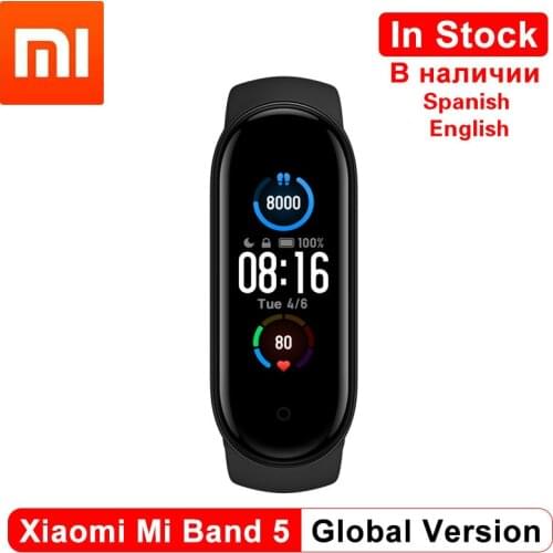Global Version Xiaomi Mi Band 5 Smart Bracelet 1:1 large AMOLED Screen Heart Rate Fitness Traker Bluetooth 5.0 Sport Waterproof