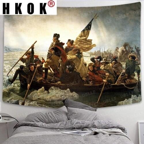 HKOK Video Game World Map Tapestry Movie Totem Wolf Backdrop Angel and Satan Tapestry Wall Hanging for Living Room Decor