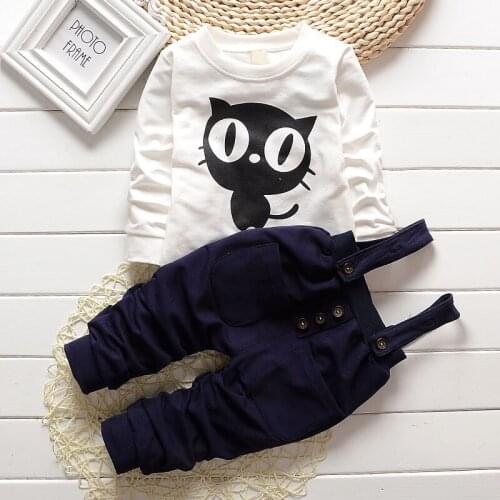 Newborn Baby Clothing Set Spring Autumn Infant Girls Fashion Tracksuit Set OWL Print Top+overall pants Toddle Kids Clothes
