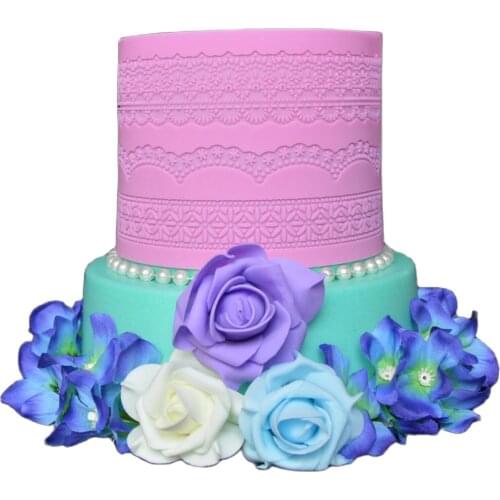 Little Plum Blossom Lace Mat Fondant Cake Silicone Mold Cake Decorating Tools Birthday Wedding Decoration DIY Baking Tools K504