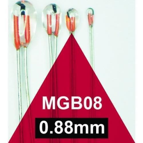 MGB08 0.8mm 10K 103 1% 3950 Samll Min Glass NTC thermistor temperature sensor probe in Lingee