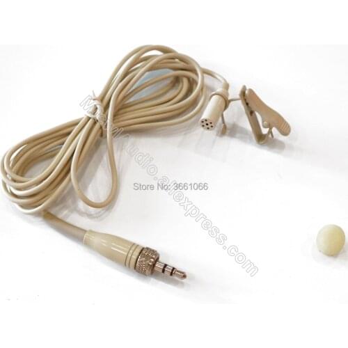 Beige ME2 with 3.5mm Lock Lavalier Lapel Microphone Mics For Sennheiser G1 G2 G3 G4 Wireless Beltpack System Omidirectional Mic