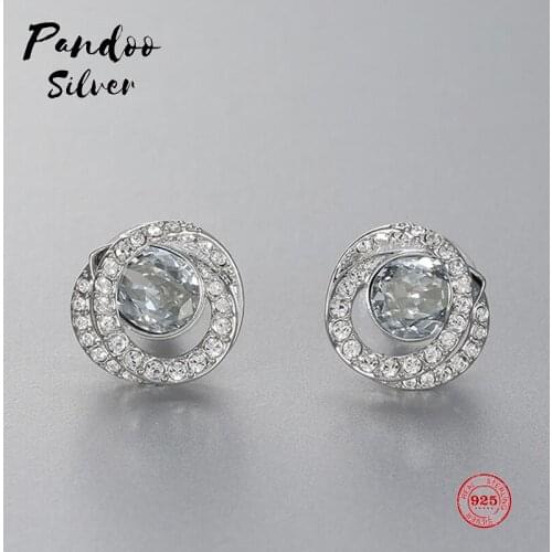 Fashion Charm Sterling Silver Original 1:1 Engraving, Simple And Exquisite Wild Round Ring Earrings Womens Luxury Jewelry Gifts