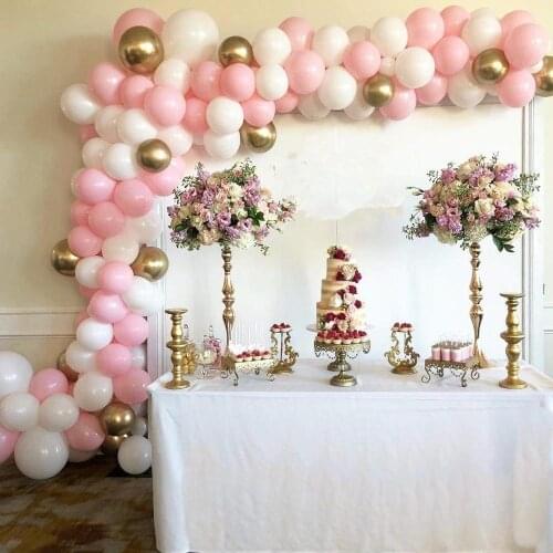 115pcs Balloon Garland Kit-Balloon Arch Garland Pink White Chrome Gold Latex Balloons for Bachelorette Party Birthday Supplies