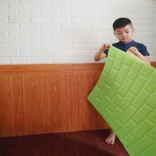 3D Brick Wall Stickers DIY Self-Adhesive Panels Foam Waterproof Covering Wallpaper Kitchen Home Living Room Decor TV Decoration