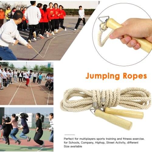 New 1PC skipping Sports Skipping Rope Practice Speed Jump Wood Grip Handle Children Adult Group Jumping Training 5M or 10M