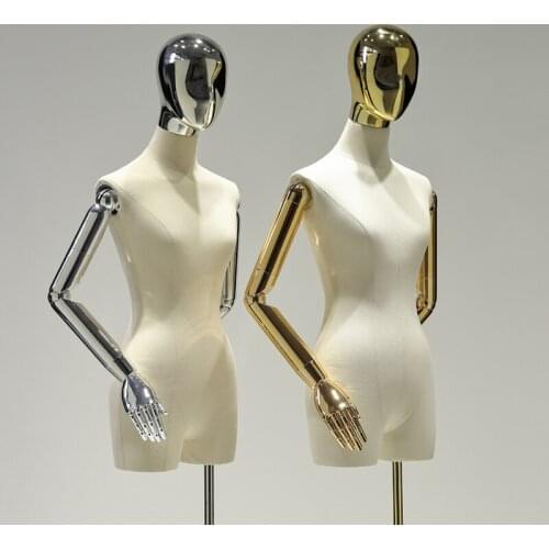 New Style Fashionable Fabric Mannequin Electroplated Head Model For Display