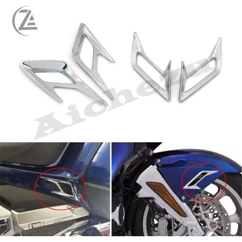 ACZ Chrome Front Rear Fender Vent Trims For Honda 2018-Up Goldwing GL1800 Models F6B 2018 2019 Mudguard Fairing Edge Side Accent