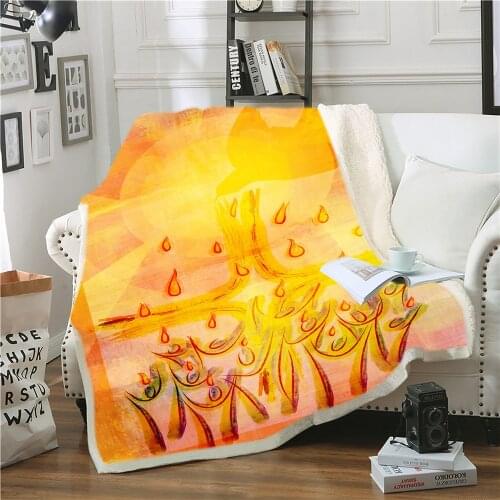 3d Cross White Dove Print Blanket Color Plus Pile Warm Blanket 3D Printed for Children and Adults Blankets