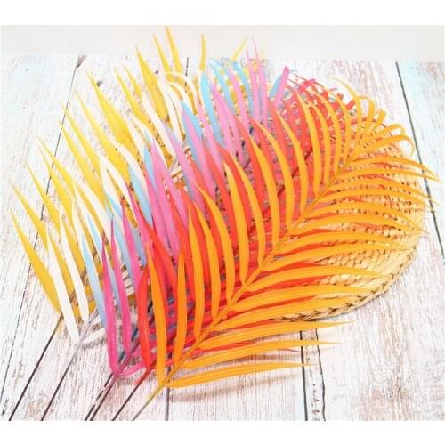 Plastic fan-shaped leaf branch simulation palm leaves home wedding decoration plant flower wall leaf branch hanging plants