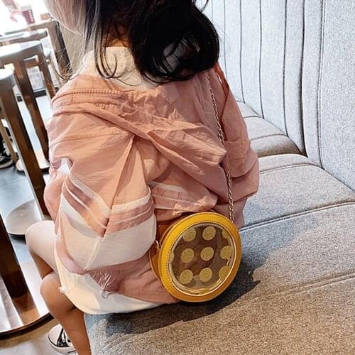 PVC Transparent Circle Small Bag Women Beach Shoulder Bag Clear Mini Round Crossbody Bag Korean Casual Childrens