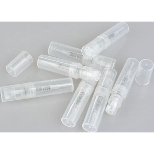 50pcs 2ml 3ml 4ml 5ml plastic Refillable bottle dull polish translucence Sample spray perfume bottle