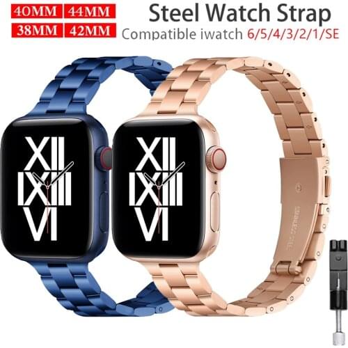 Stainless steel band for apple watch strap 44mm 40mm iwatch strap 38mm 42mm watchband metal bracelet correa apple watch 6 se 5 4