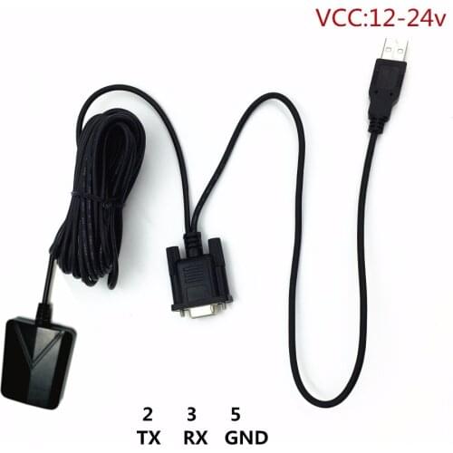 RS232 protocol 9600 baud l 12V-24 DB9 Female 5m , power supply RS-232 GNSS GPS glonass receiver Module NMEA0183