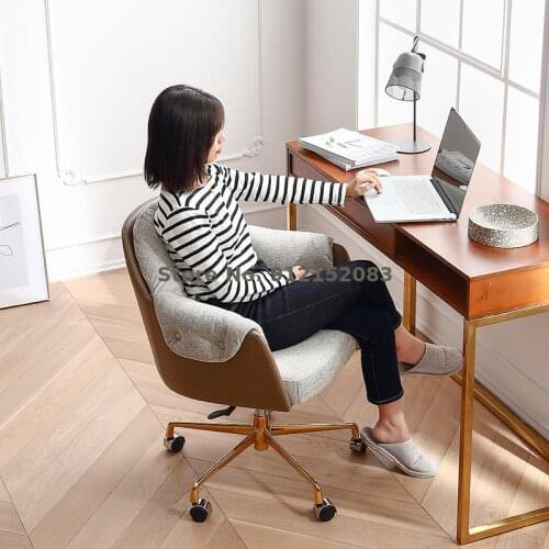 Warm Yan Study Bedroom Computer Chair Comfortable Sedentary Rotating Leisure Office Chair Student Desk Chair Household Makeup