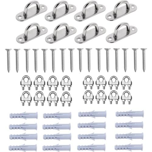 Heavy Duty 316 Stainless Steel U-Shaped Oblong Plate Staple Ring Marine Hardware Hanger Home or Garden DIY Improvement Kits
