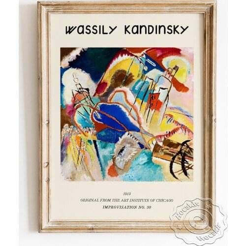 Wassily Kandinsky Exhibition Museum Poster, Improvisation No.30 Cannons Canvas Painting, Abstract Art Prints, Home Decor Picture