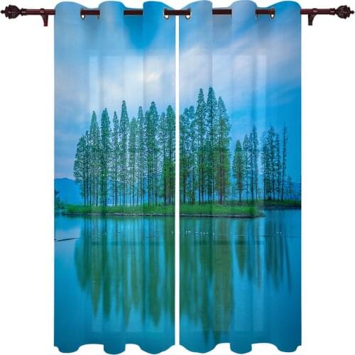 Lake Woods Reflection Valance Window Curtains For Living Room Bedroom Kitchen Home Luxury Youth Room Treatment Window Curtains