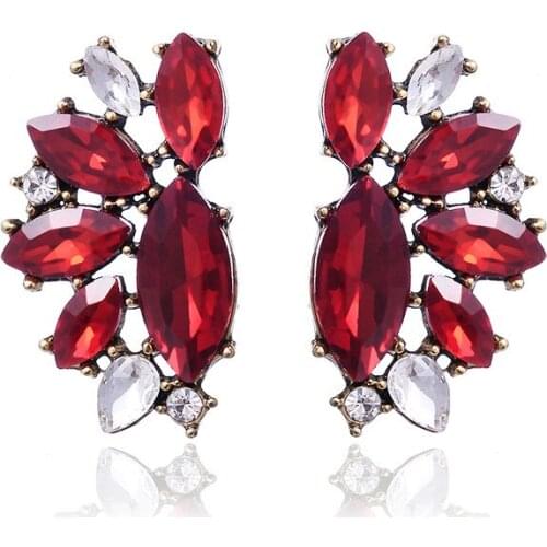 TODOX New Korean Personality Fashion Jewelry Earrings For Women Retro Geometric colorful Acrylic Crystal Female Elegant hot sale