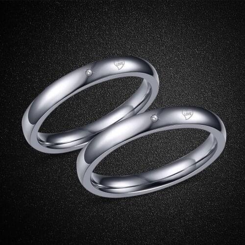 Minimalist Ring Men 4mm Titanium Steel Rings for Women Diamonds Wedding Band Engagement Ring Forever Lover Jewelry anillos mujer