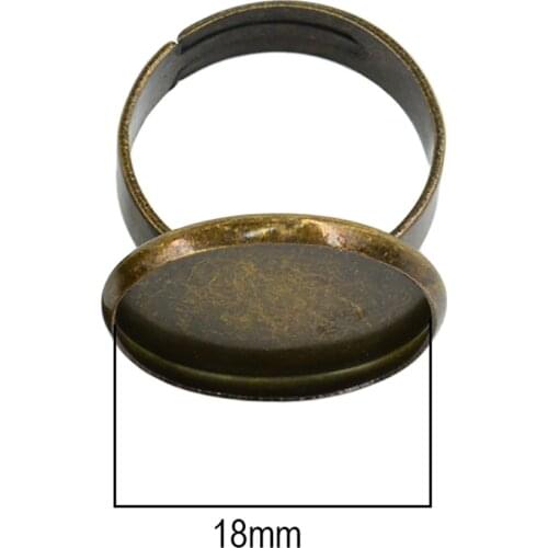 10X ANTIQUE ADJUSTABLE RING BASE TRAY CABOCHONS SETTINS BEZEL BASE FINDINGS
