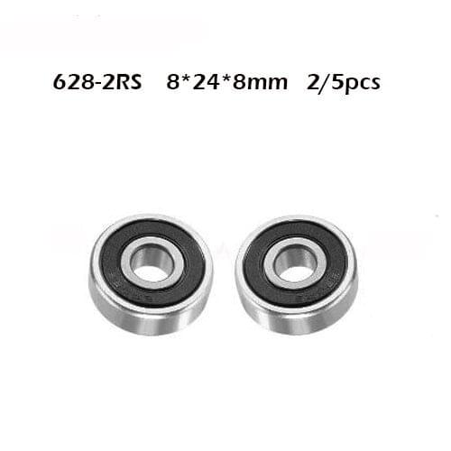 2/5PCS High quality ABEC-1 628 2RS 628RS 628-2rs 628 RS 8x24X8 mm Miniature double Rubber seal Deep Groove Ball Bearing