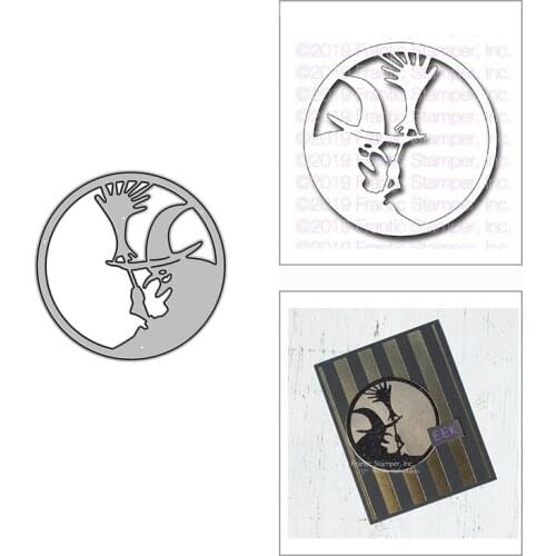 2021 New Witch Medallion Circle Metal Cutting Dies for DIY Scrapbooking Decor and Card Making Paper Craft Embossing No Stamps