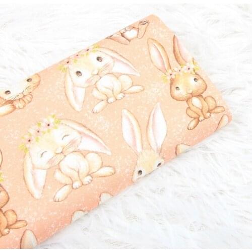 45x110cm Cotton Fabric Cute Rabbit Printed Garment Jumpsuit Sewing Quilting Fabrics For Patchwork Needlework DIY Handmade