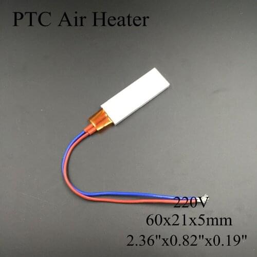 5 pieces/lot) 220V 60x21x5mm PTC Thermostat Aluminum Heating Element Ceramic Air Heater Plate Chips Incubator Dehumidification