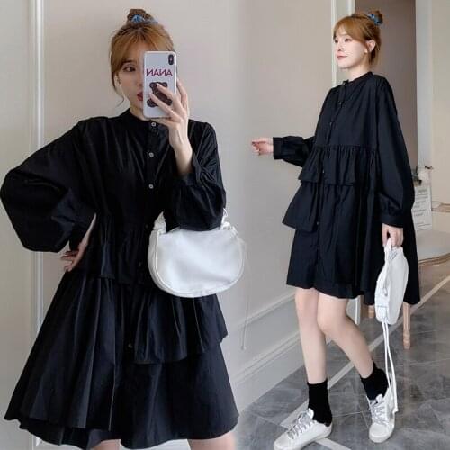 6659# Maternity Clothes Spring Autumn Long Sleeve plus size Stylish Dress for Pregnant Women Pregnancy Clothes