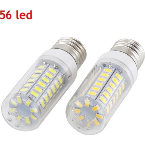 AC 220V E27 56 LED Bulb SMD 5730 LED Lamp Corn Bulb Led lights Warm White Lighting Chandelier Candle Light Spotlight for Home