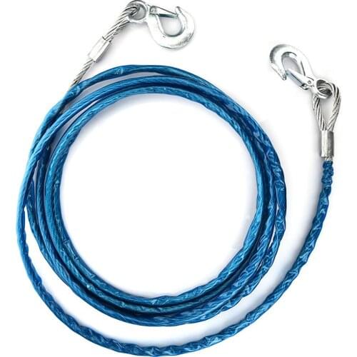 7 Tons 5 Meters Car Tow Cable Towing Pull Rope Strap Hooks Van Road Recovery For Audi Benz Buick Mazda Ford Toyota BMW