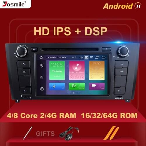 Josmile 1 Din Android 11 Car DVD Multimedia Player For BMW E87 1 Series E88 E82 E81 I20 D Radio Audio GPS Navigation Wifi CD DSP