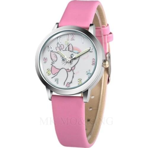 New Arrival High Quality Students Cute Cat Pattern Kids Girl Gift Watches Children Quartz Wristwatch Relogio Montres Kol Saati