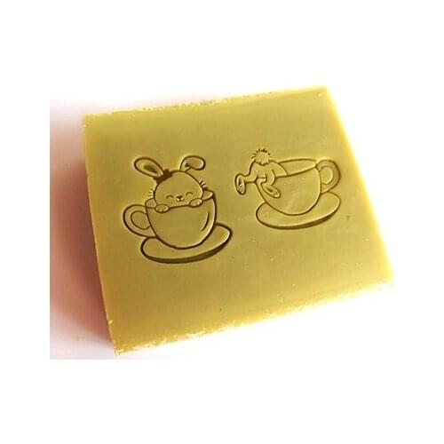 Teacup rabbit handmade soap standard Mini soap diy stamp seal chaprter 3*3cm