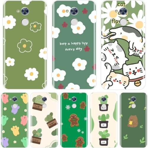 Phone Case For Huawei Honor 4C 5C 6A 6C Pro Soft Silicone Flower Daisy Green Back Cover For Huawei Honor 6 5A 4X 5X 6X Case