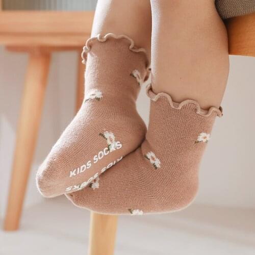 Children Cotton Long Socks Spring For Girls Toddler Kids Babies Cute Fancy Lace Princess Frilly kawaii Socks With Ruffle Fashion